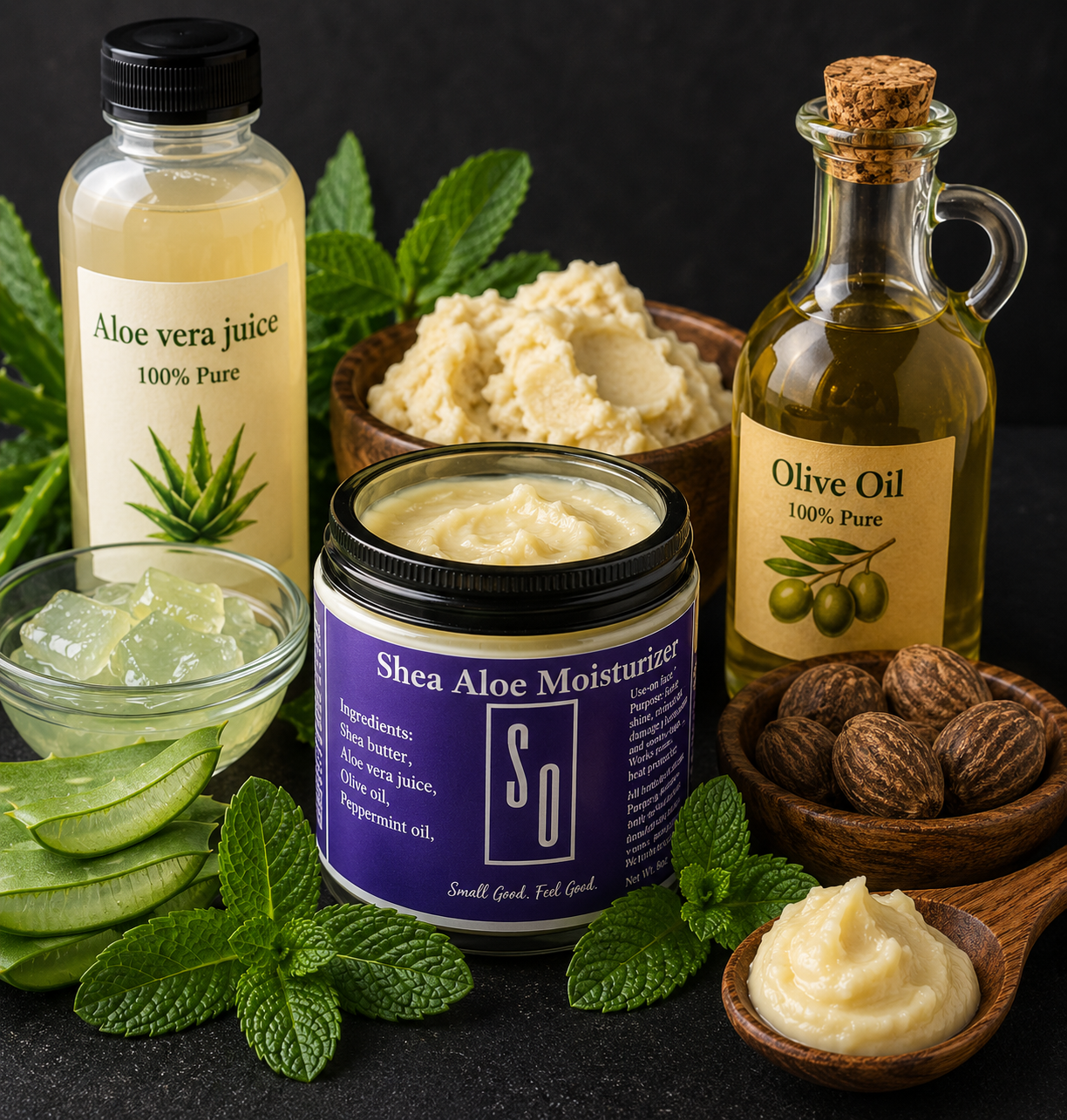 Shea Aloe moisturizer Hair (Peppermint scent) Net.Wt.4oz(113g)