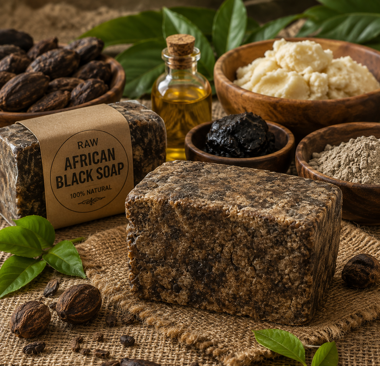African black soap bar